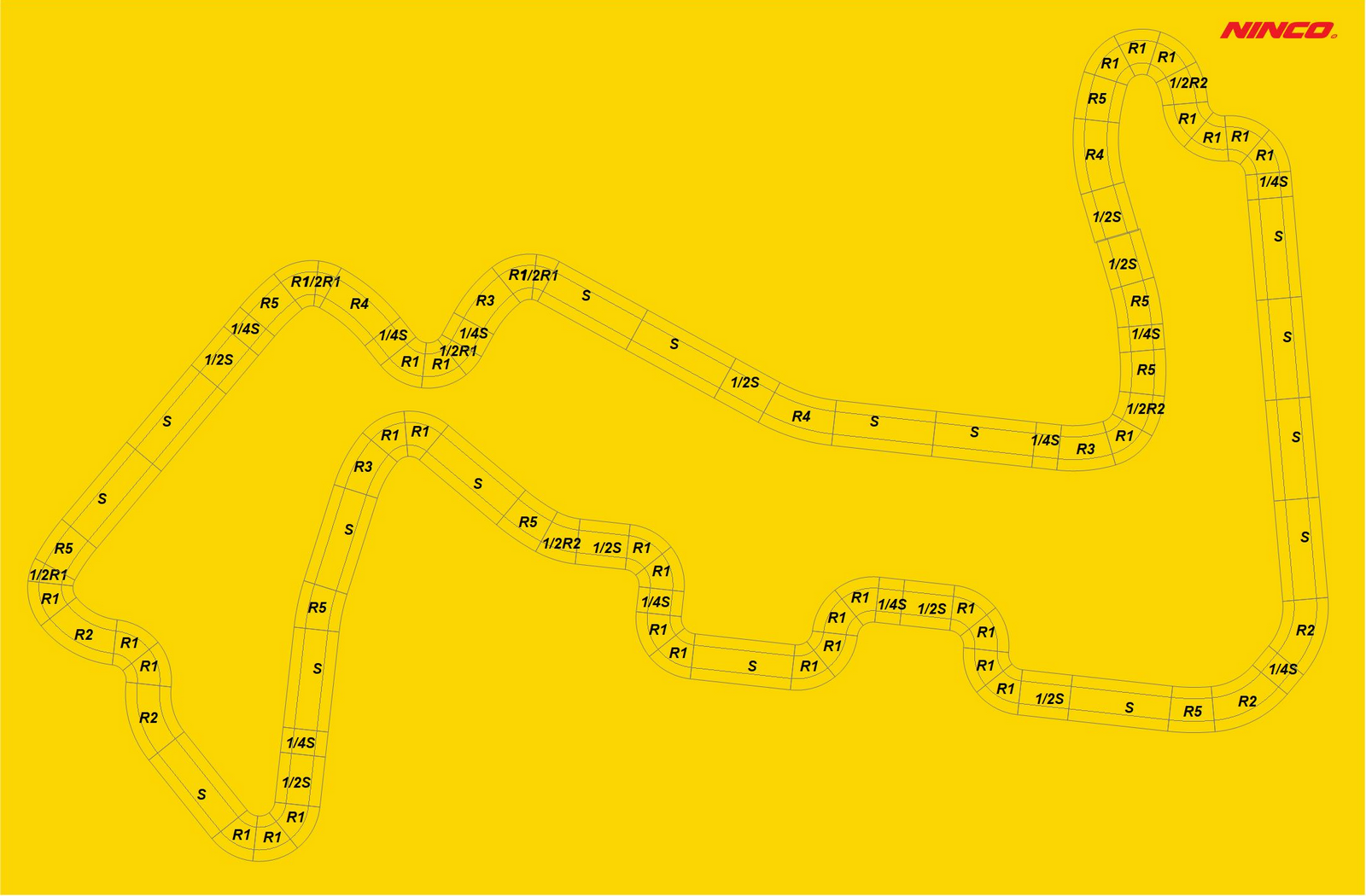 Ninco track plan of Marina Bay circuit