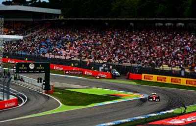 Raikonnen takes the last corner at Hockenheim, 2014