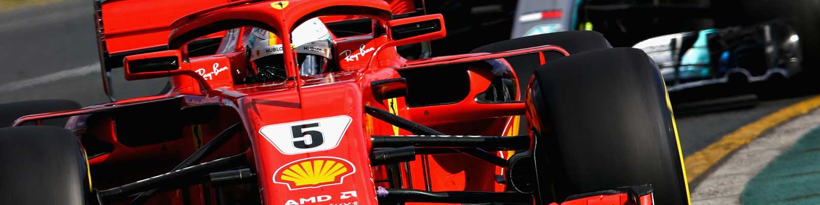 Close up of Sebastian Vettel's Ferrari