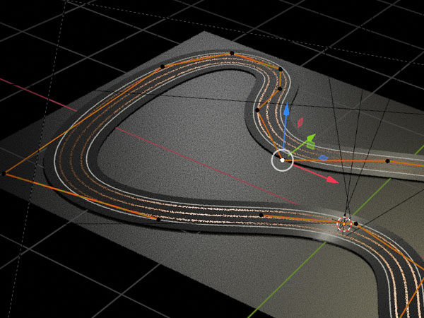 A screenshot of a 3D model of a routed slot track