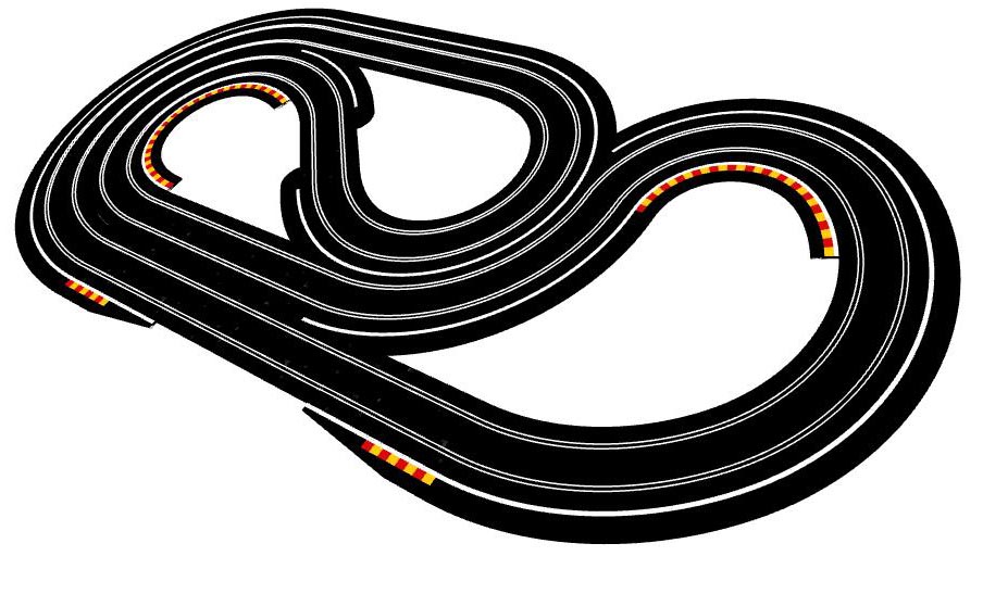 Ninco track plan for an 10' x 5' board, perspective view