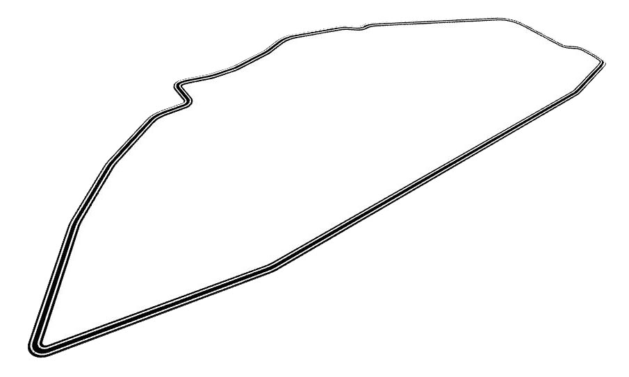 Le Mans Scalextric layout perspective view