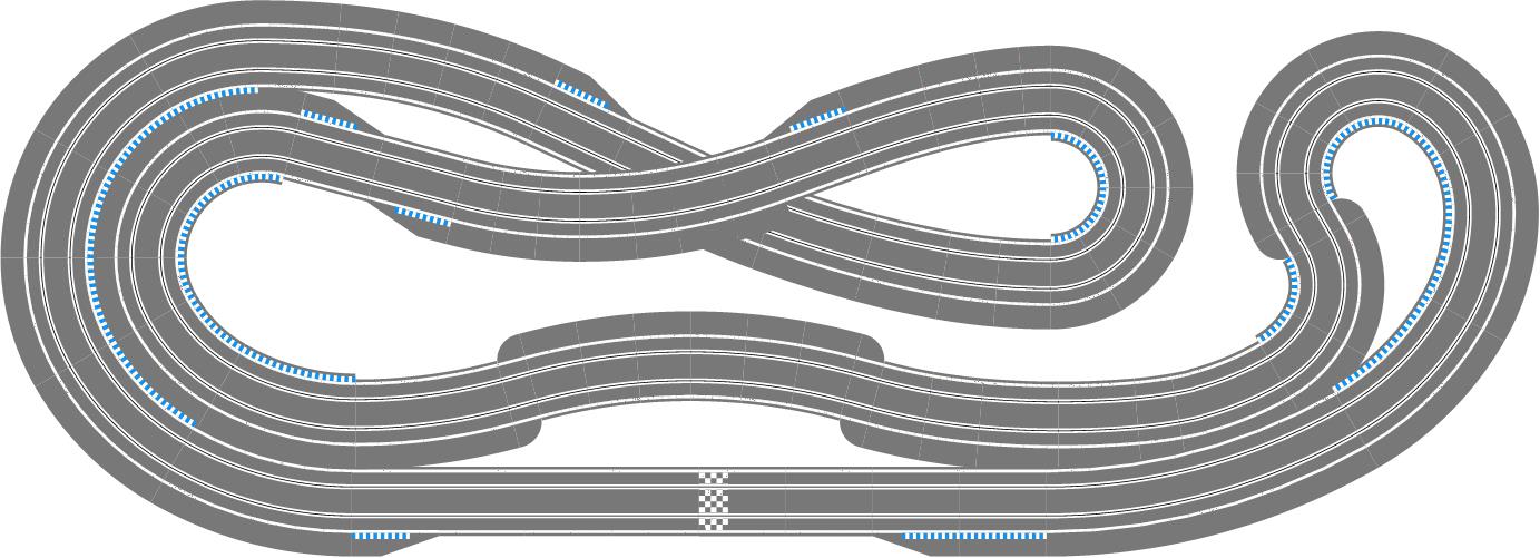 Routed, two lane track plan 3d