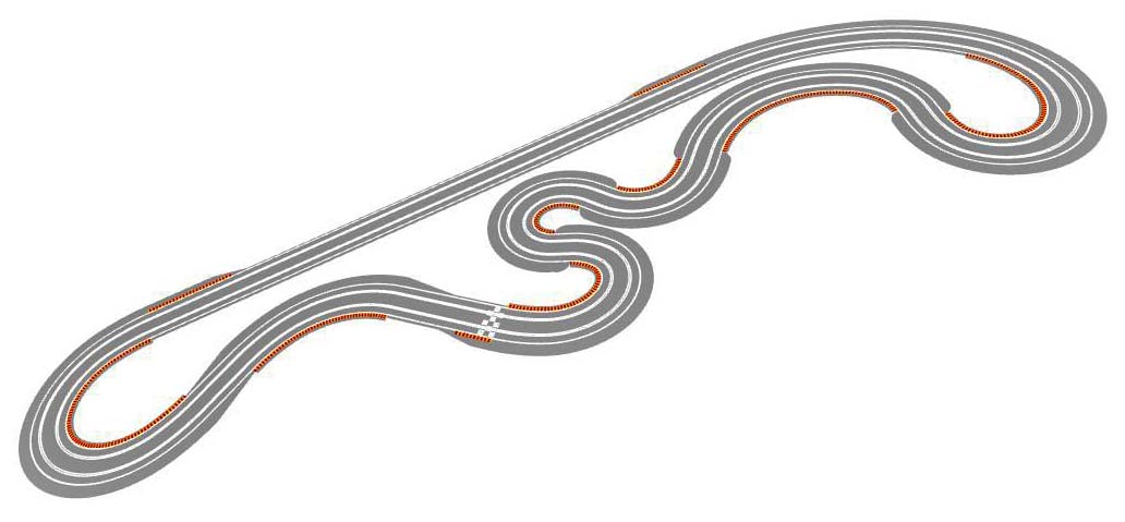 Routed, two lane track plan perspective view