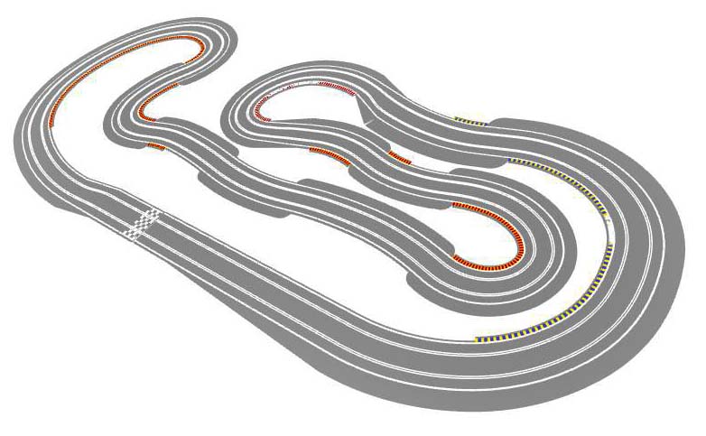 Routed, two lane track plan 3d