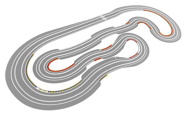 Routed, two lane track plan 3d