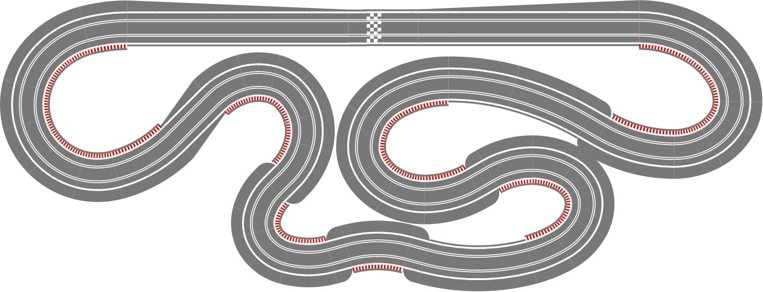 Routed, two lane track plan
