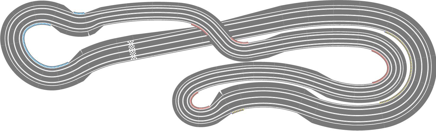 Two lane routed 1/32 slot track plan
