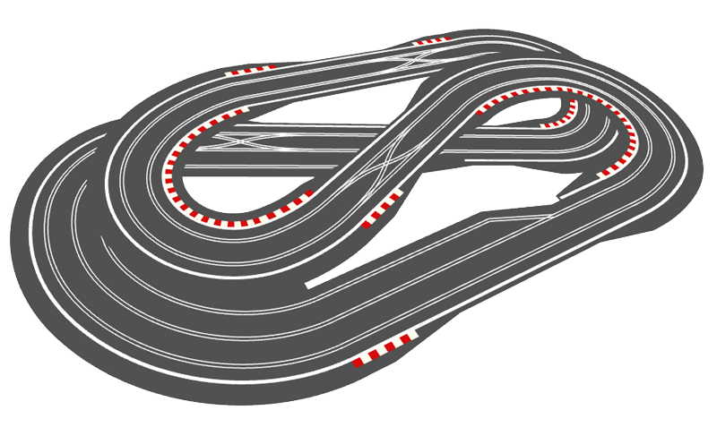 8 foot by 4 foot Scalextric Digital layout 3d