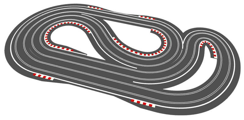 8 foot by 4 foot  Scalextric layout 3d