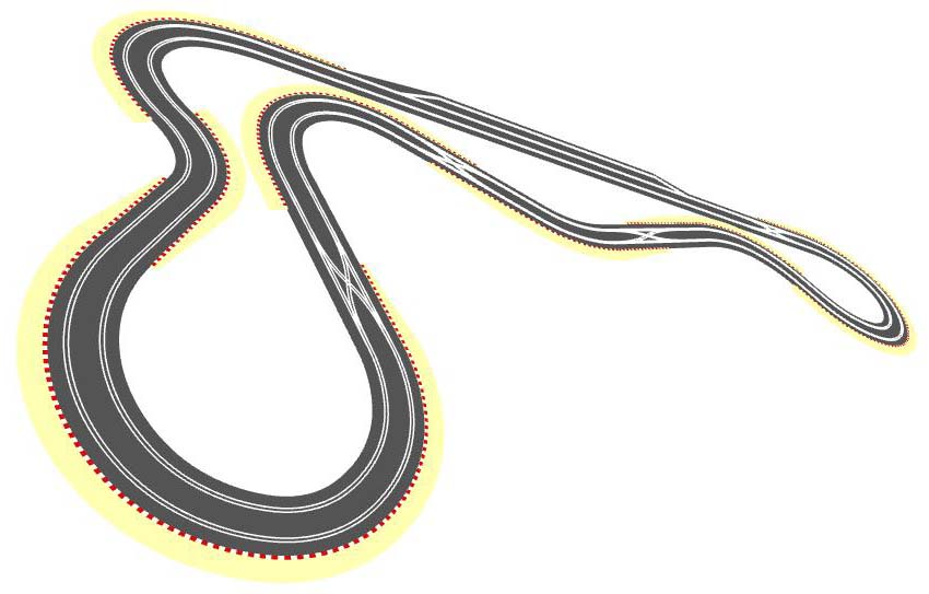 L shaped Scalextric Digital layout 3d