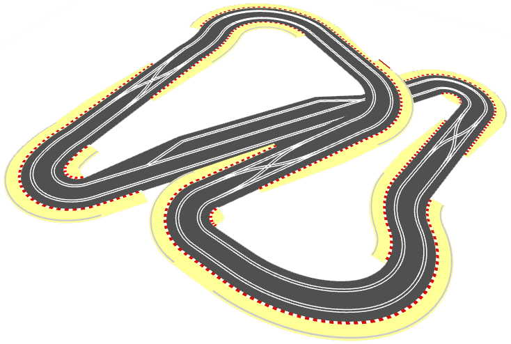 6 foot by 6 foot Scalextric Digital layout 3d