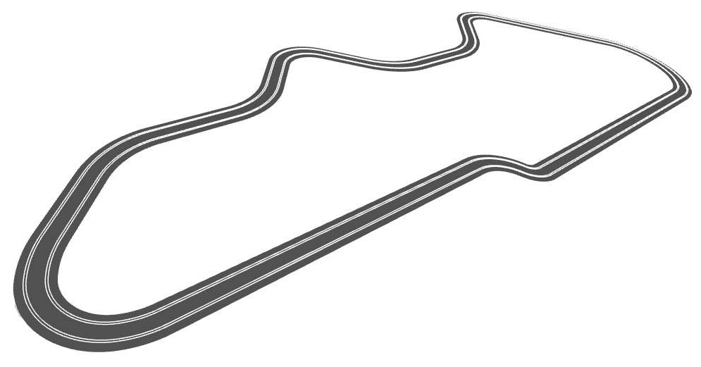 Donington Park Scalextric layout perspective view