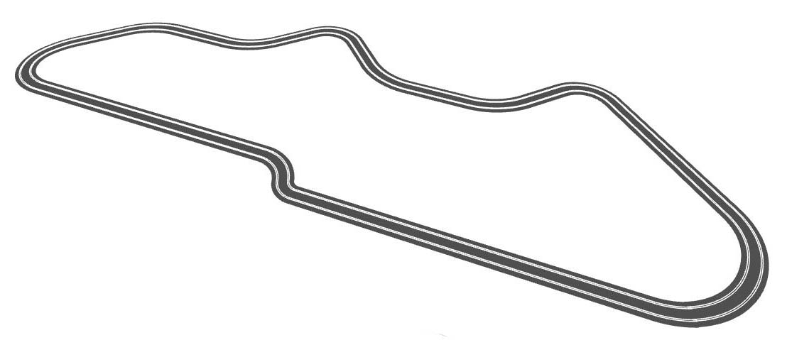 Donington Park Scalextric layout perspective view