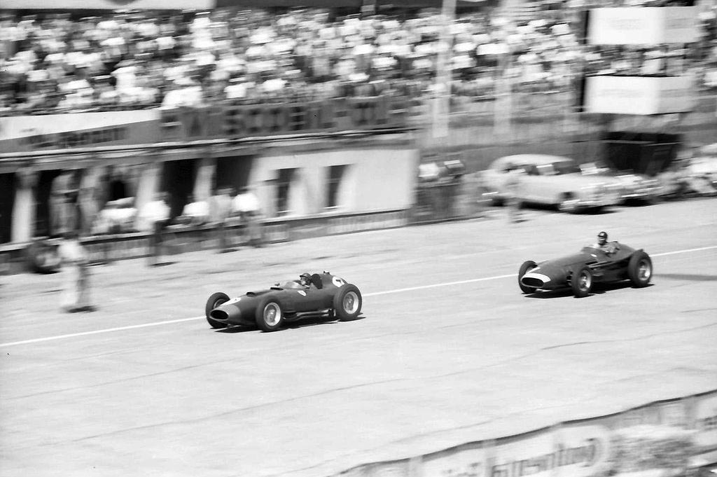 Fangio chases Collins at the 1957 German Grand Prix
