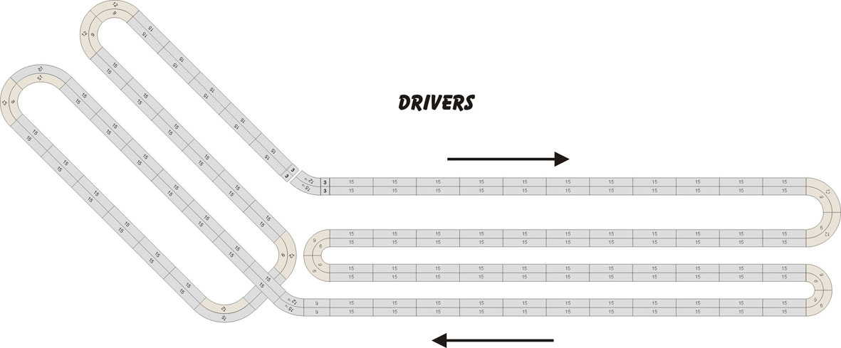 A four lane, Tomy AFX slot track layout