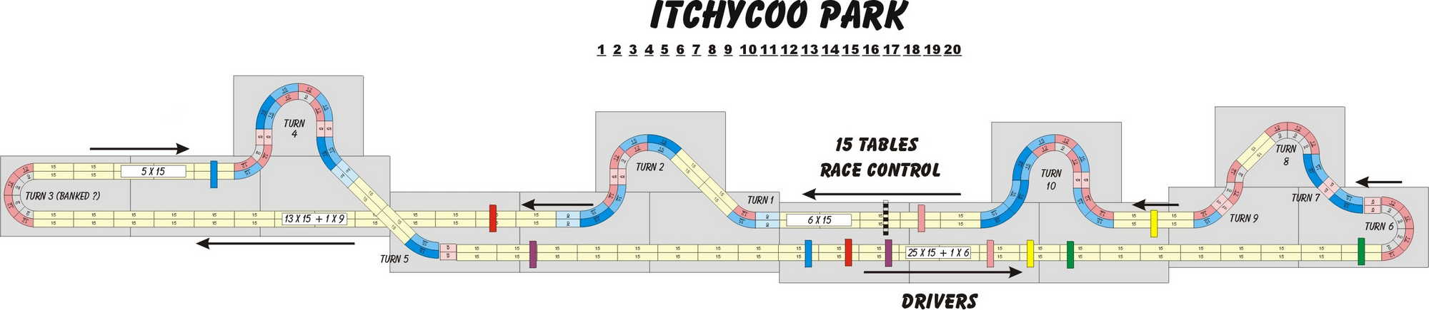 A four lane, Tomy AFX slot track layout