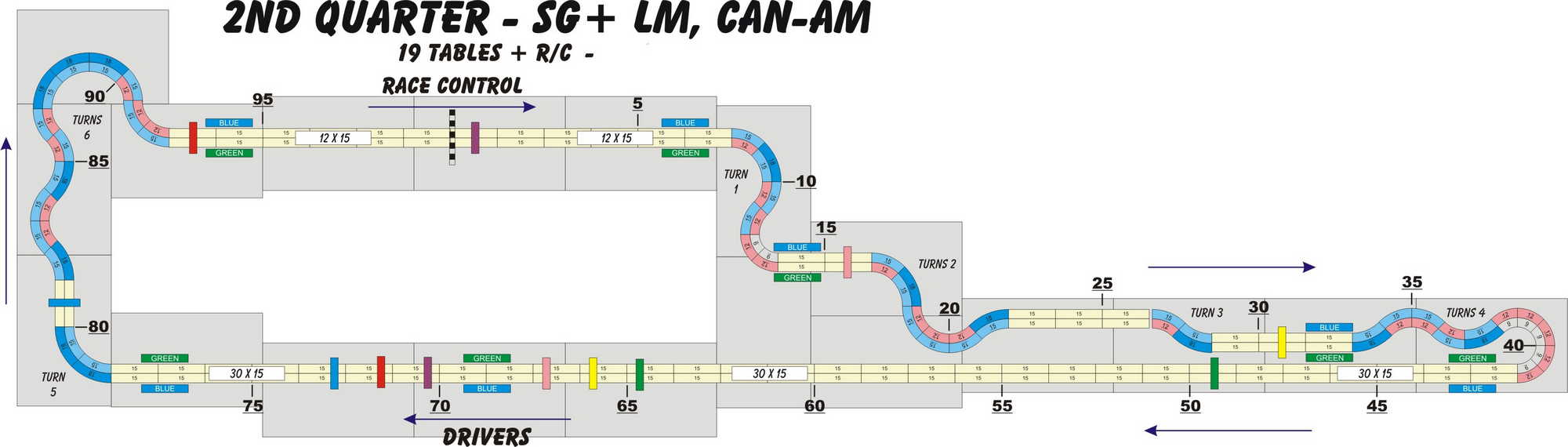 A four lane, Tomy AFX slot track layout