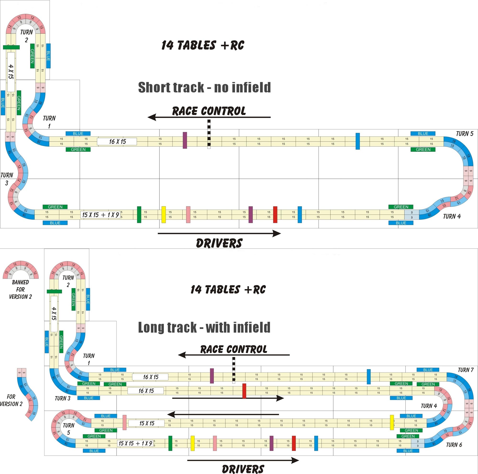 A four lane, Tomy AFX slot track layout