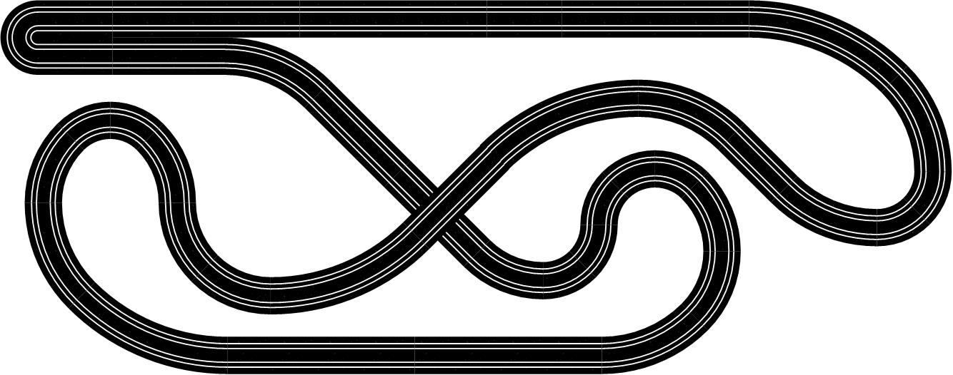 A two lane, Tomy AFX slot track layout