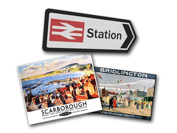 Railway posters for Scarborough and Bridlington