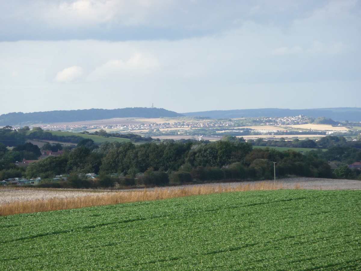 The view looking north with Olivers Mount in the distance