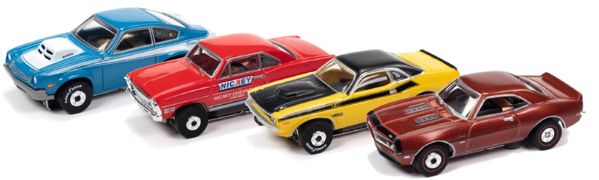 Auto World HO muscle cars x 4