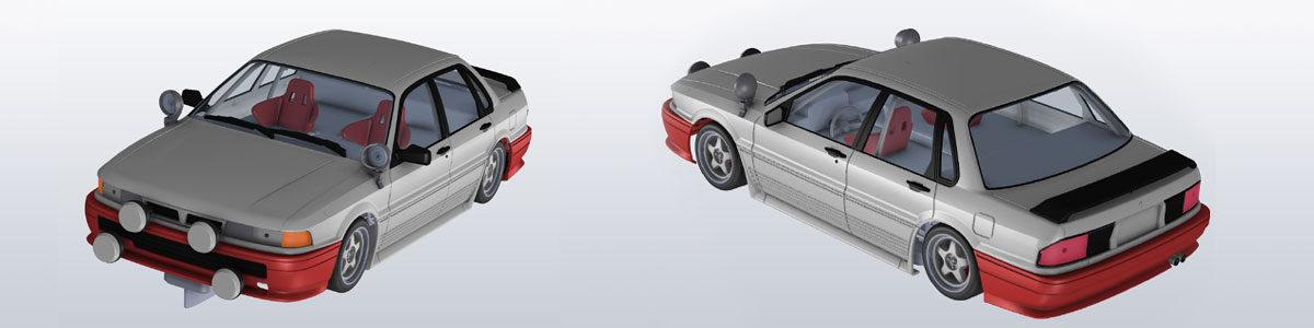 3D drawing of an Avant Slot Mitsubishi Galant