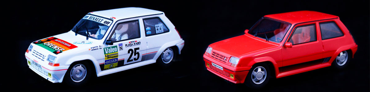 Fly Renault 5 GT Turbo, rally and street versions.